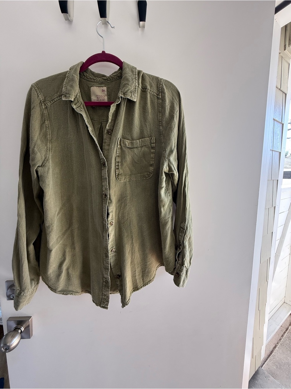 Cozy SO Olive Green Women's Button-Down Shirt
